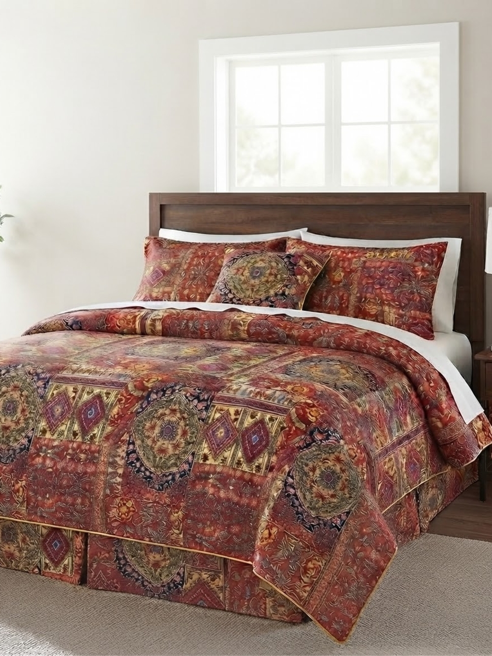 Rust Medallion Pattern Comforter Set - Home Bedding